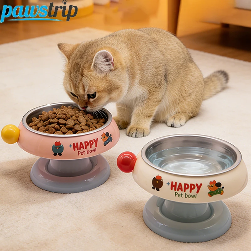 Pet Raised Cat Bowl High-Foot Drinking Detachable Kitten Protection Non-Slip Feeder Accessories 1005011910401092