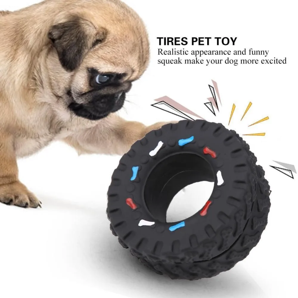 Dog Tire Squeaky Chew Toy, Bite Resistant Durable 1005011910759968