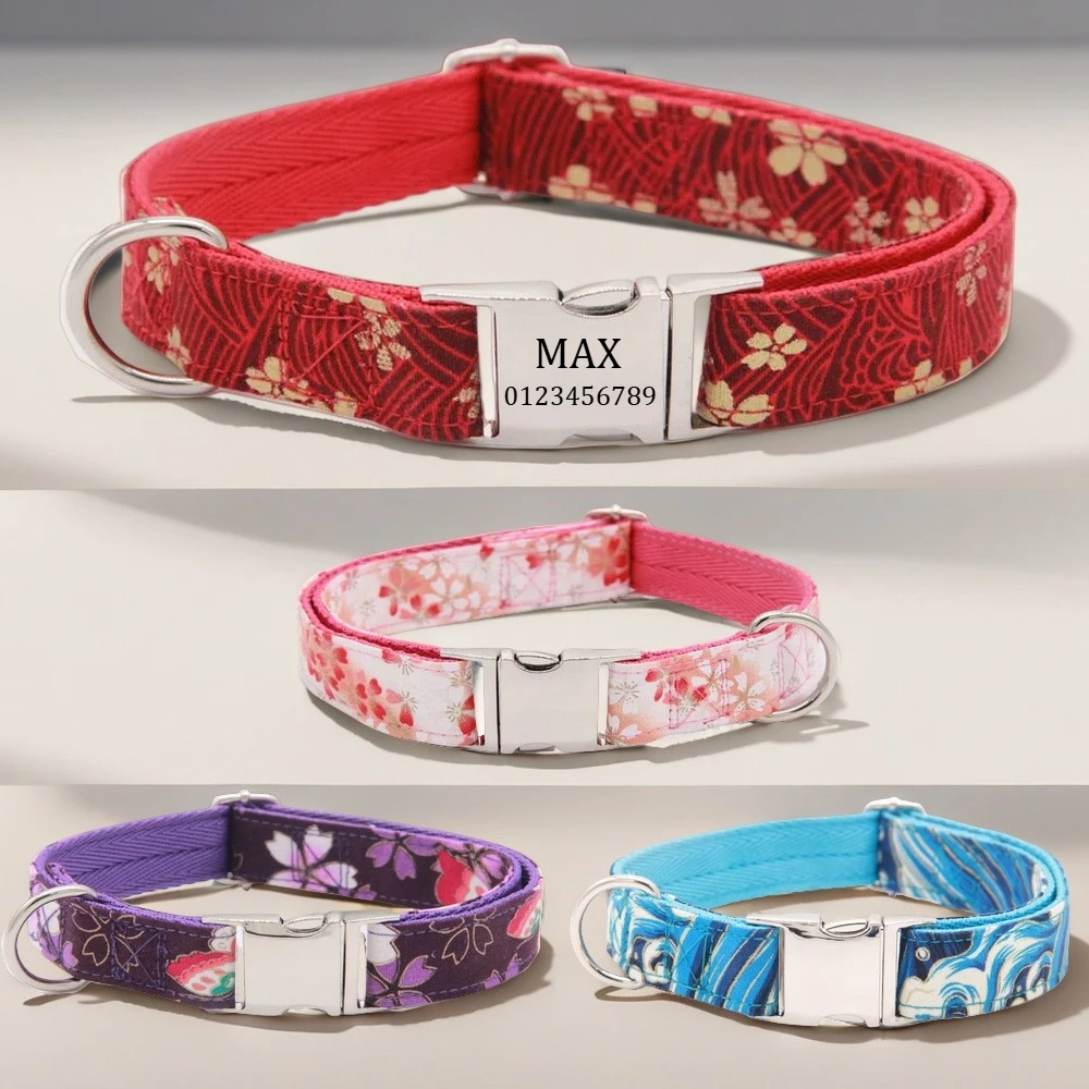 Pet Collar Dog Tag Cat Collar Traction Rope Anti Lost Customizable Name Phone Number Japanese 1005011913806632