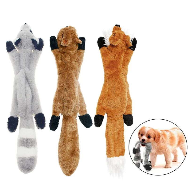 Funny Simulated Animal No Stuffing Dog Toy with Squeakers Durable Stuffingless Plush Squeaky Dog 1005011918371814