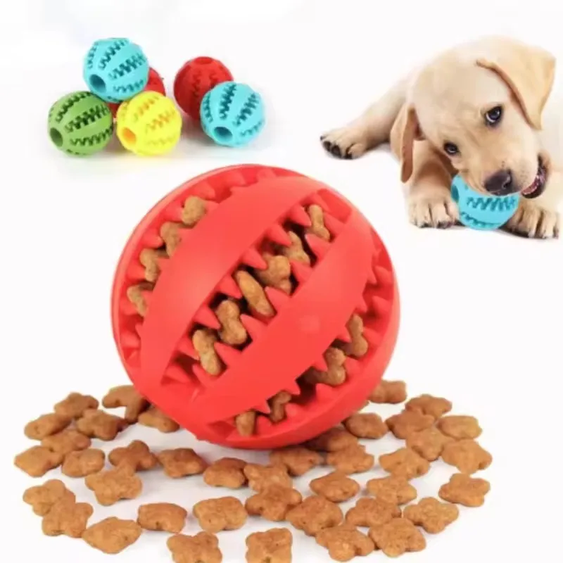 Interactive Dog Food Ball Rubber Chew Toy for Small to Large Dogs And Puppies 1005011922997022