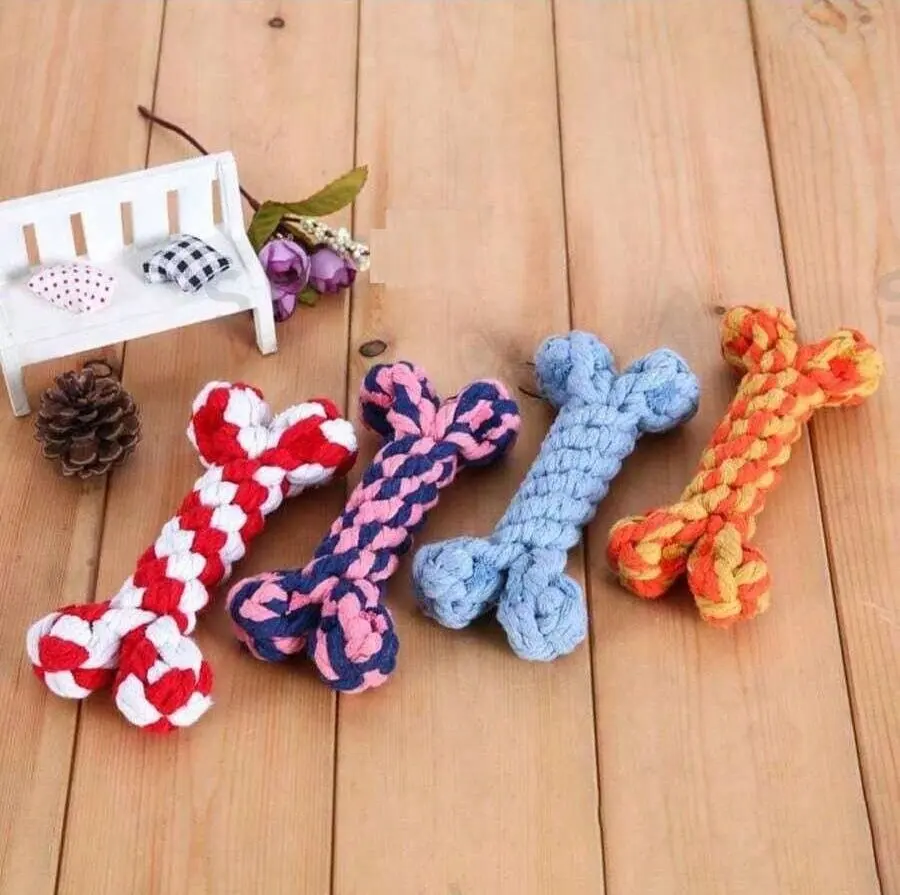 Bite Resistant Pet Dog Chew Toys for Small Dogs Cleaning Teeth Puppy Cat Rope Knot Ball Toy Playing 1005011924370633
