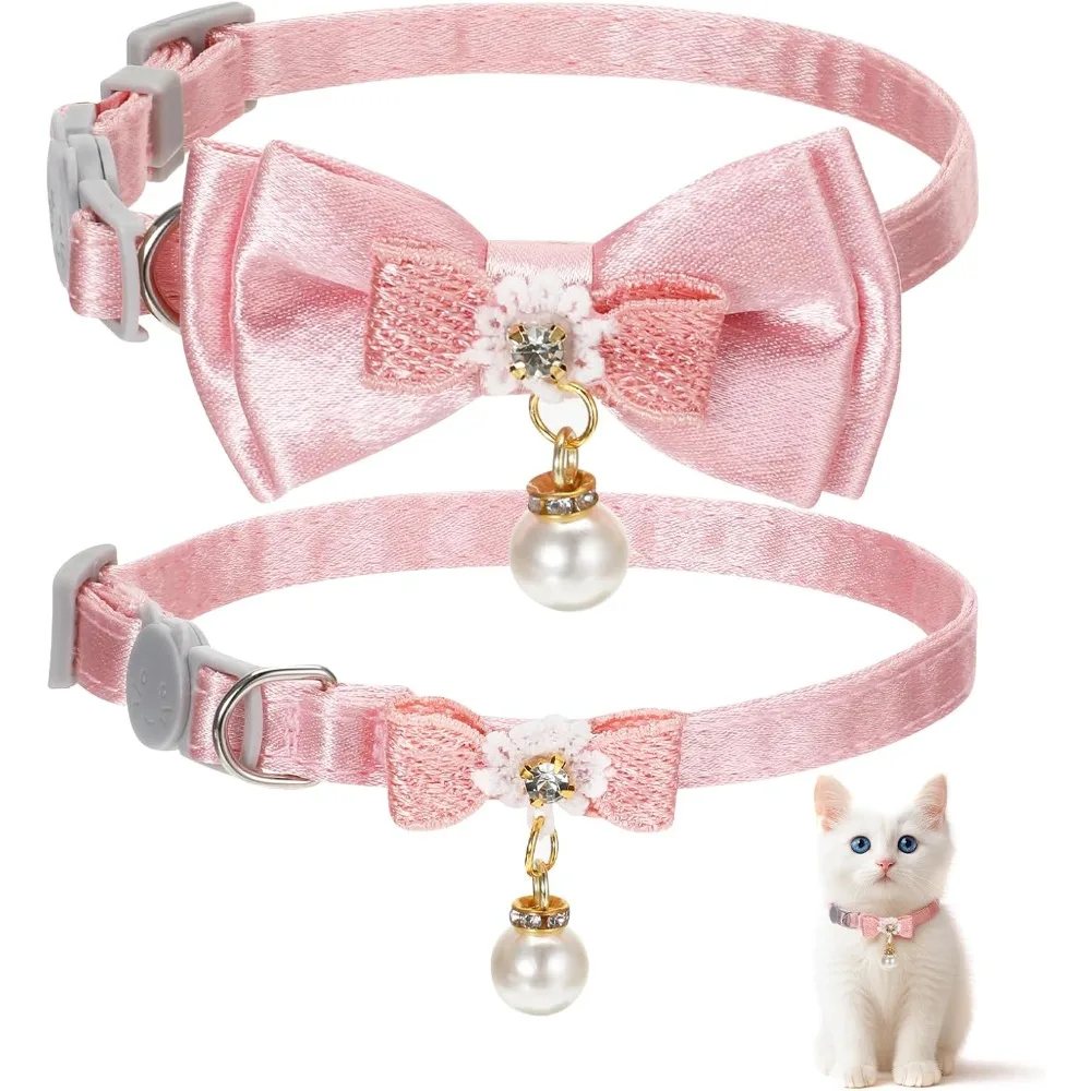 Adorable Cat Collar with Bow Cute Kitten Collars for Girl Cats Pink Bows Accessories Breakaway 1005011926816821