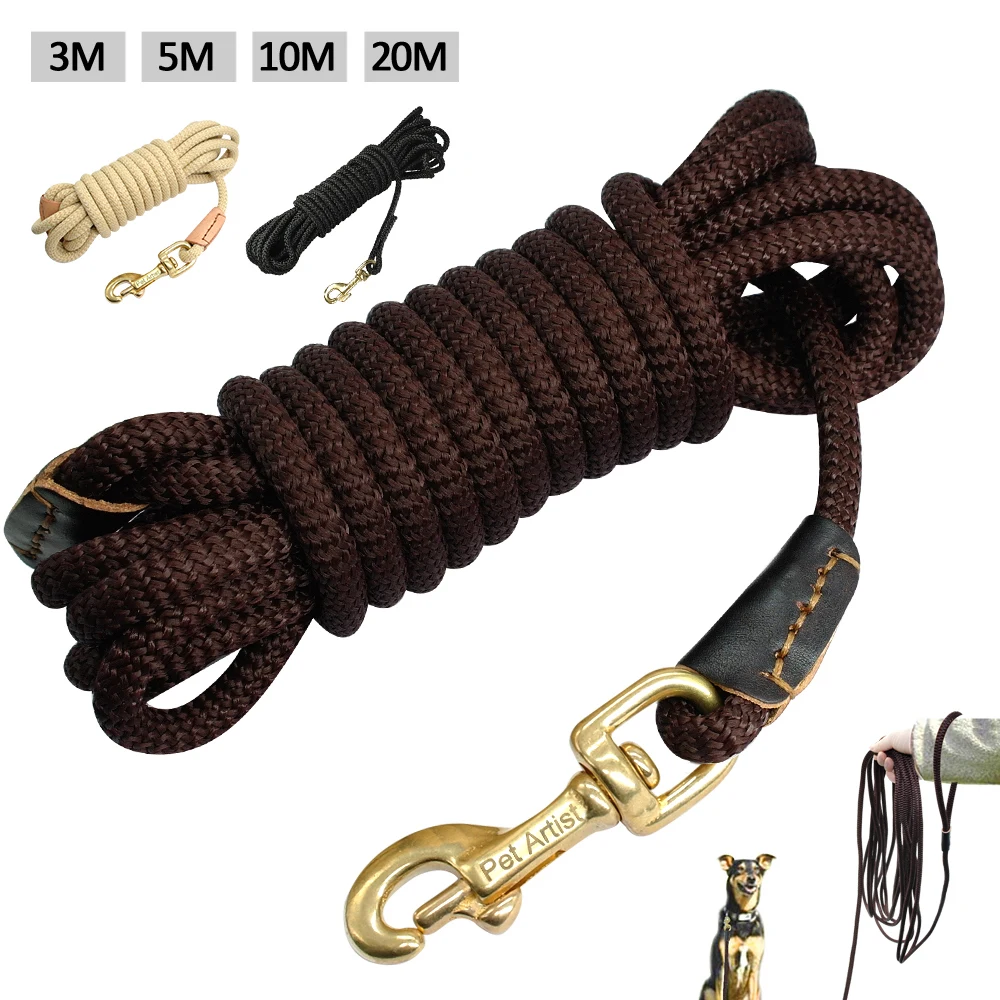 Strong 3/5/10/20M Dog Tracking Leash Long Line Training Leashes Pet Lunge Rein Leads Recall 1005011929899716