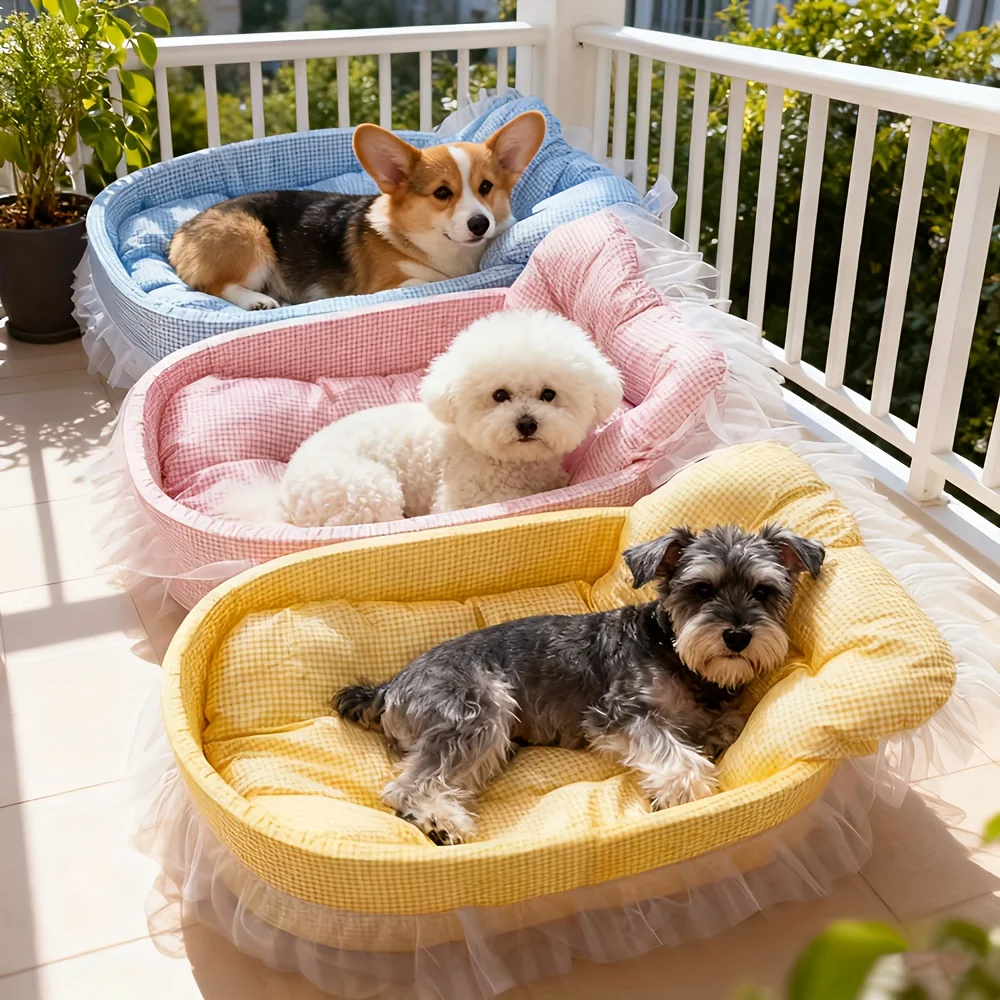 Cat Sofa Bed Comfortable Pet Nest 1pc Soft and Hairball Resistant Cute Lace Princess Bed for Cats 1005011930404384