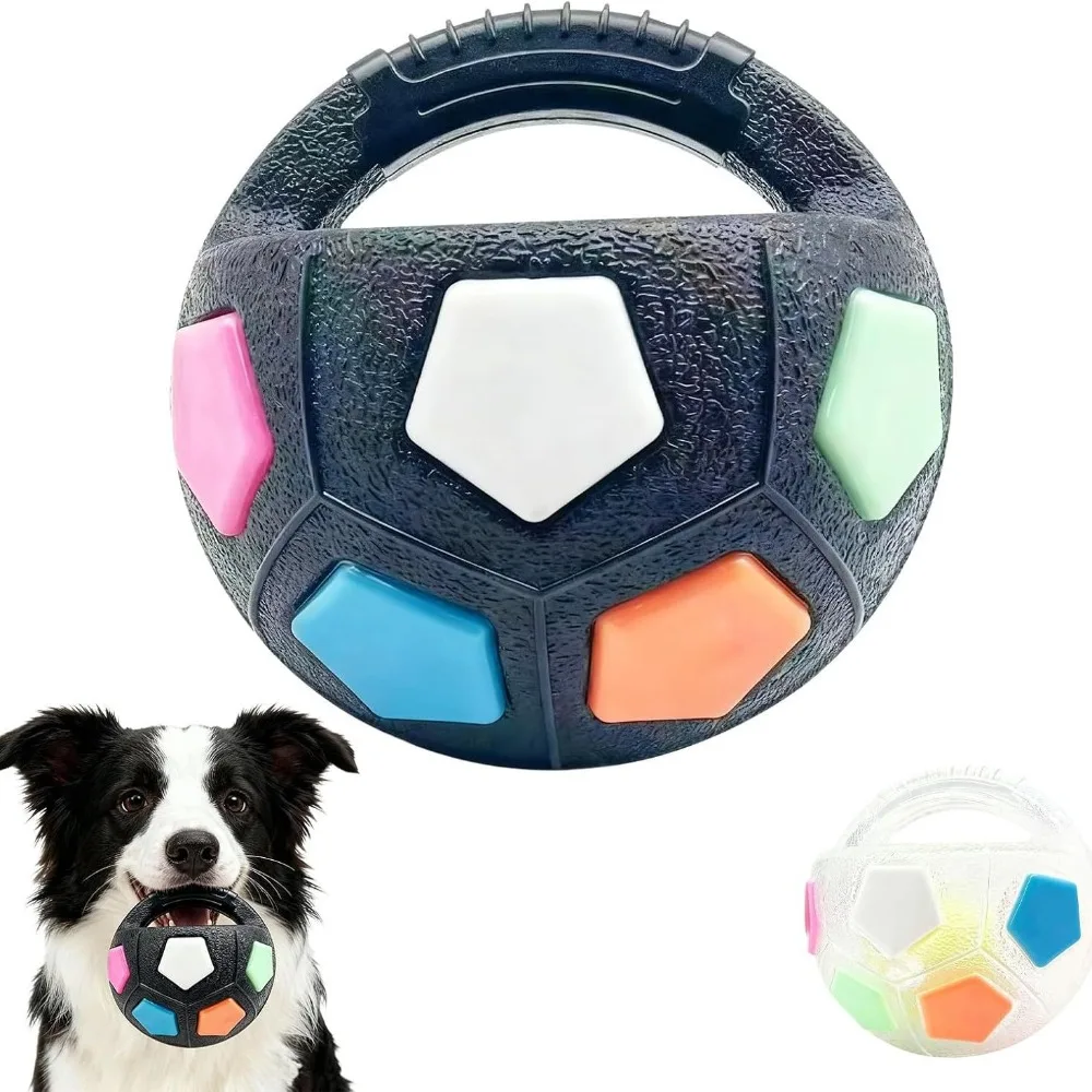 Dog Toys Soccer Ball with Handle Outside Squeaky Floating for Tug of War Dog Tug Toy for Small 1005011930461891