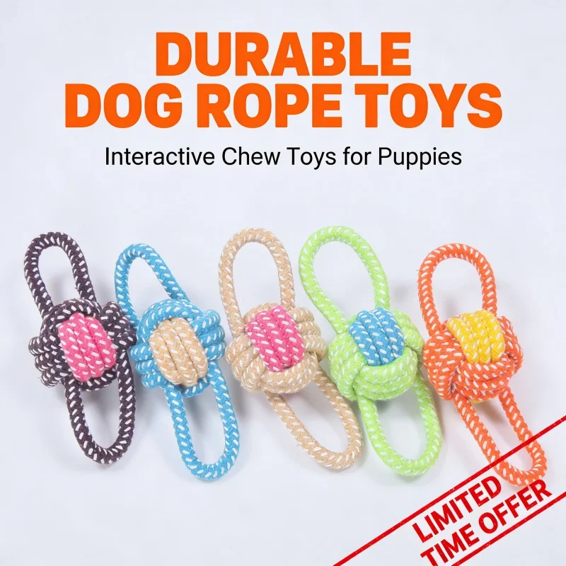 Dog Toys Interactive Cotton Rope Chew Ball Toothbrush Puppy Toy for Teething Large Small Dogs Pet 1005011933861186