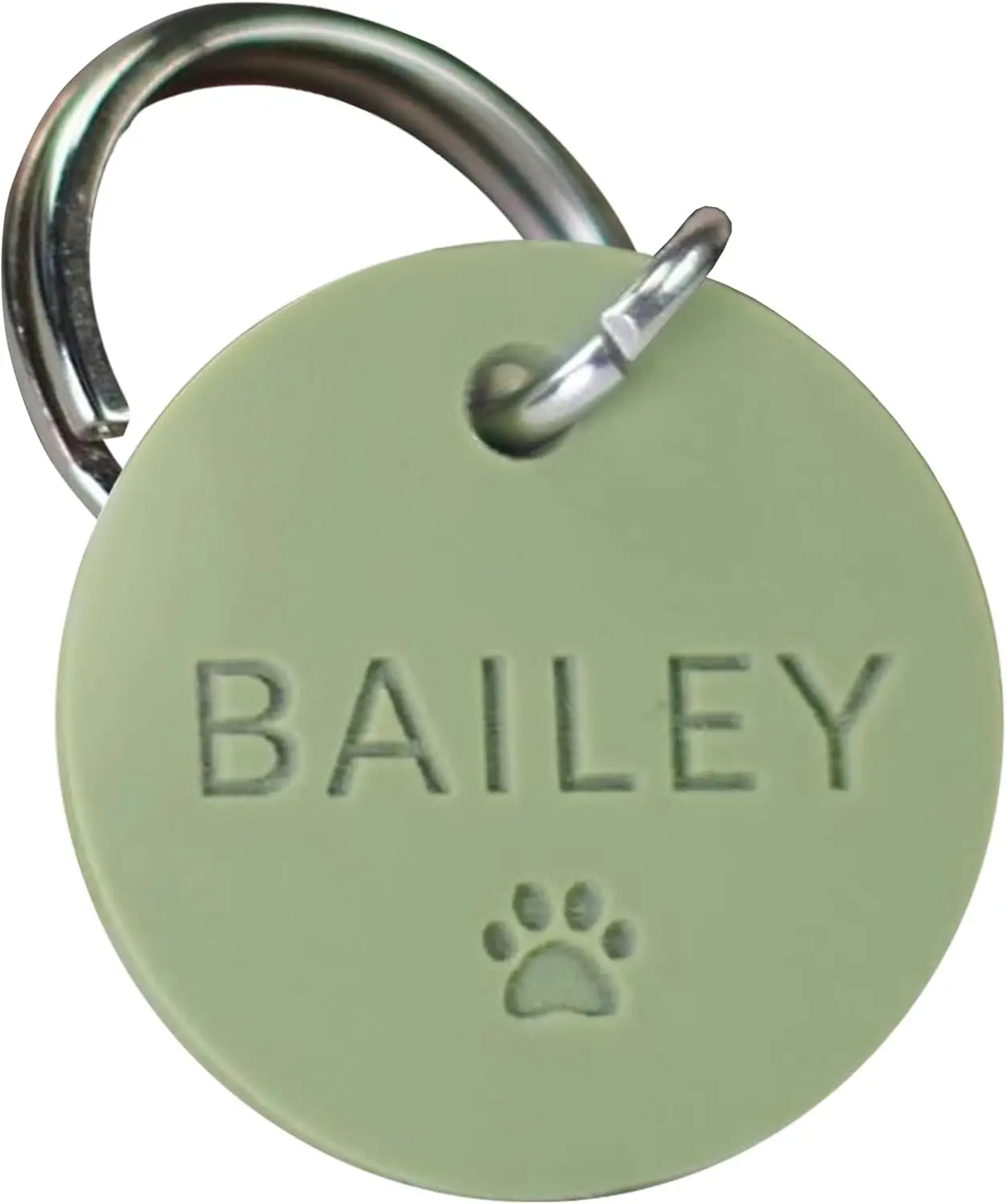 Silent Round Personalised Silicone Dog Tag, Engraved on Both Sides 1005011938867679