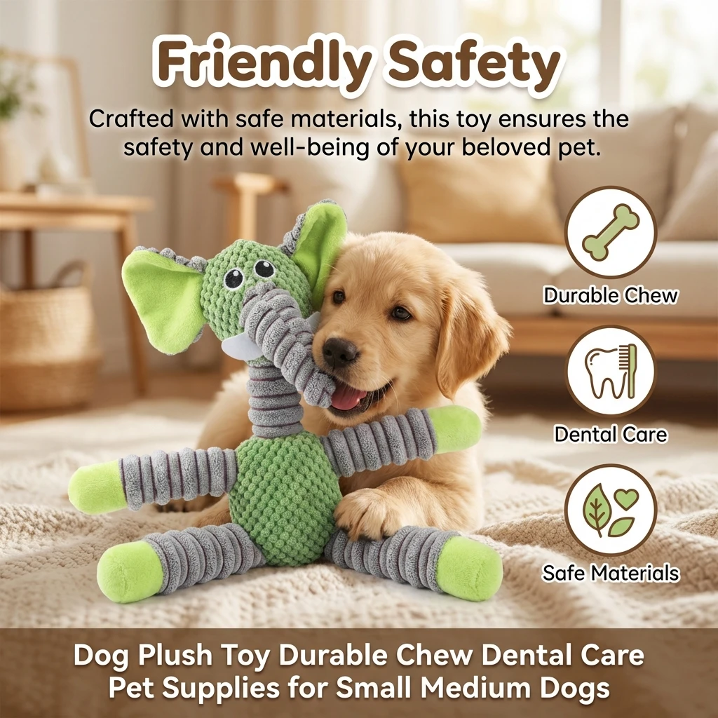 Plush Dog Toy Animals Shape Bite Resistant Squeaky Toys Corduroy Dog Toys for Small Large Dogs 1005011939148988