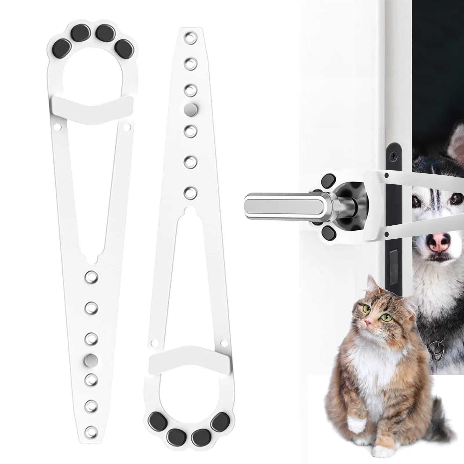 Cat Door Latch with Stabilizer, 7 Sizes Adjustable Cat Door Holder Latch 1005011939475451