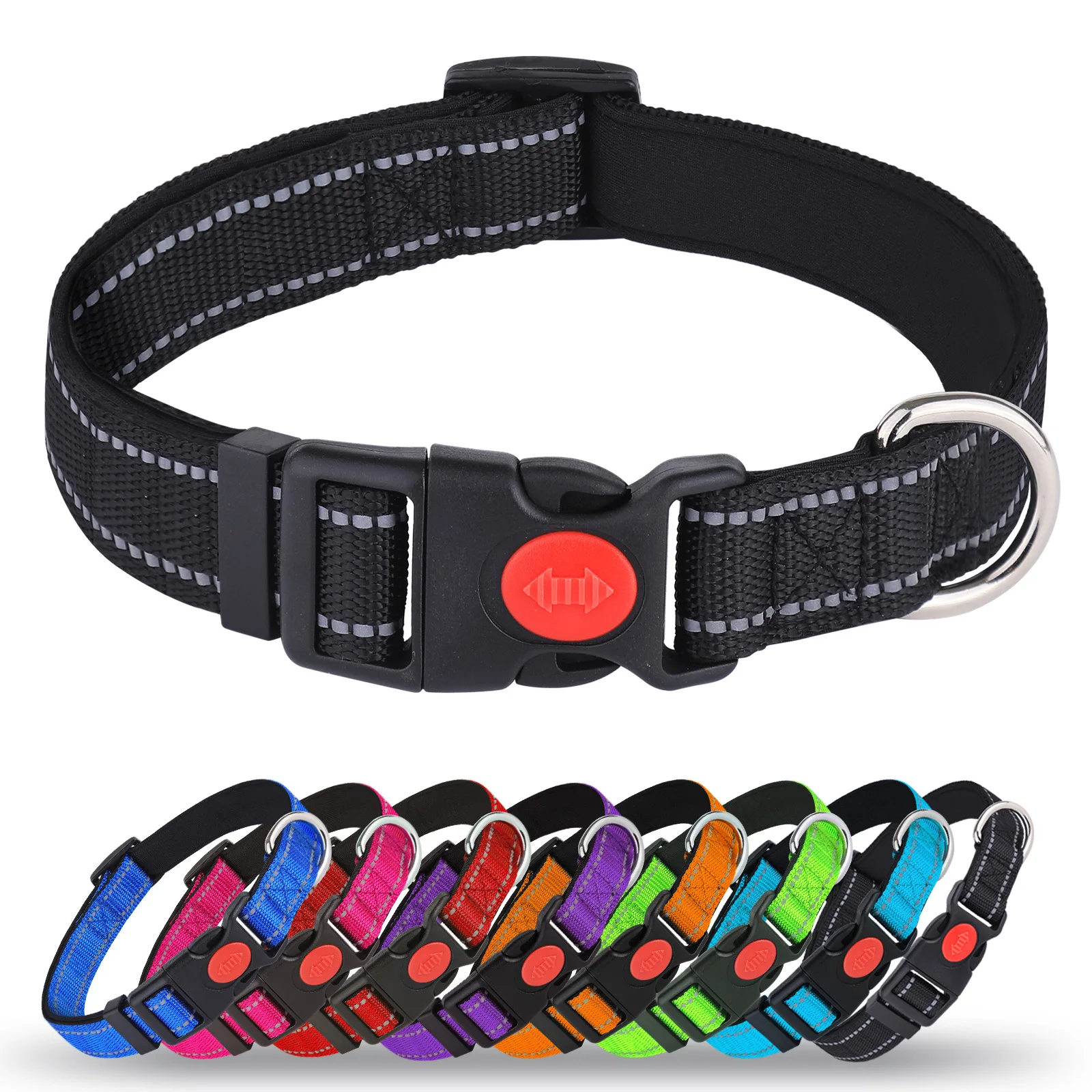 Adjustable Reflective Dog Collar Anti-Escape Safety Pet Neck Strap for Small Medium Dogs Soft 1005011939864986