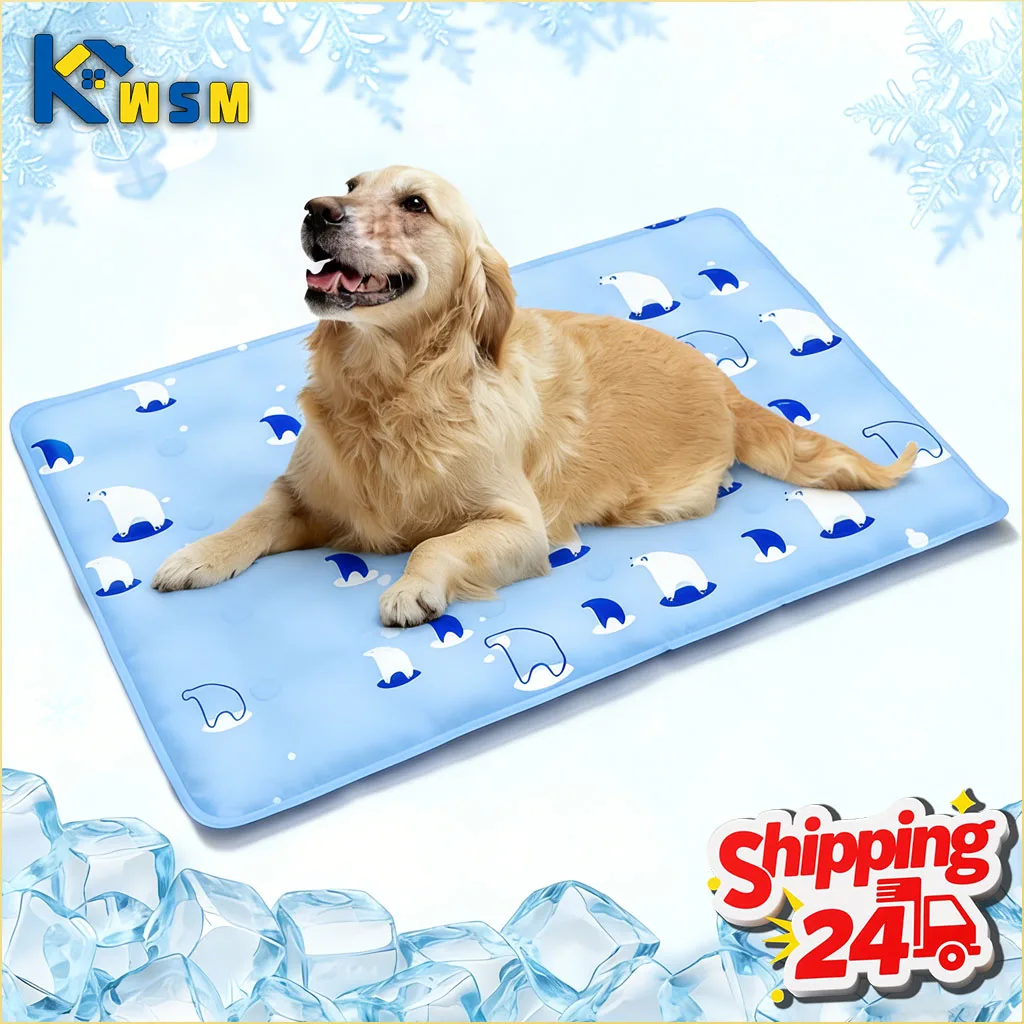 Summer Pet Cooling Mat for Dogs Cats Ice Silk Bed Pad Chill Sleeping Mat Reusable Non Toxic Non 1005011939946347