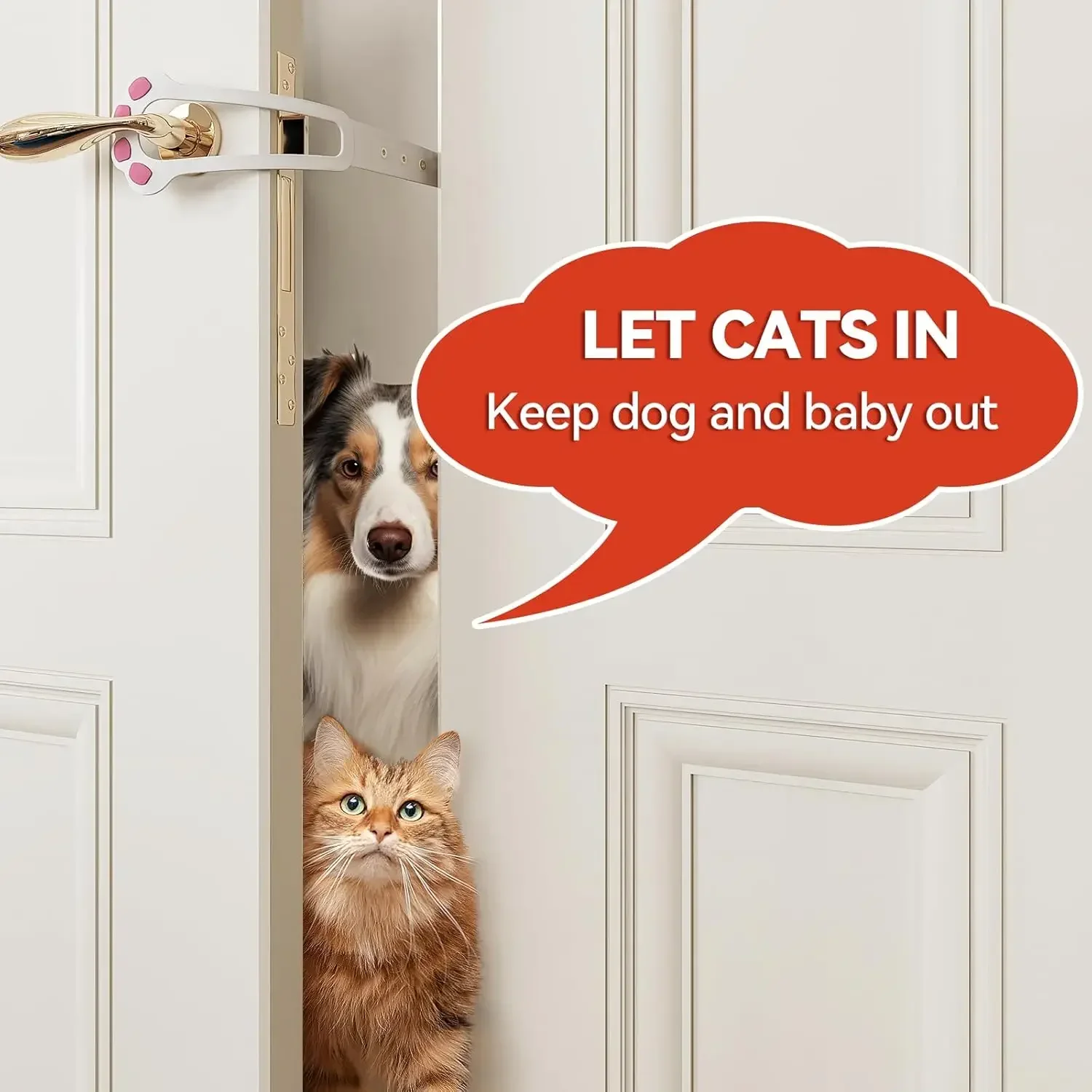 Cat Door Holder Latch Adjustable Elastic Stopper Flex Strap Gate Lock Keep Dog Out Pet Safety Supply 1005011941030303