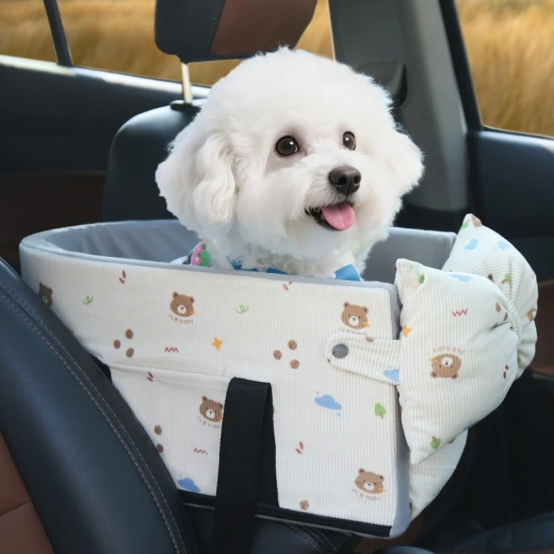 Dog Car Seat with Storage Pocket Center Console Pet Car Carrier Universal Pet Seat Cover for Small 1005011941778991