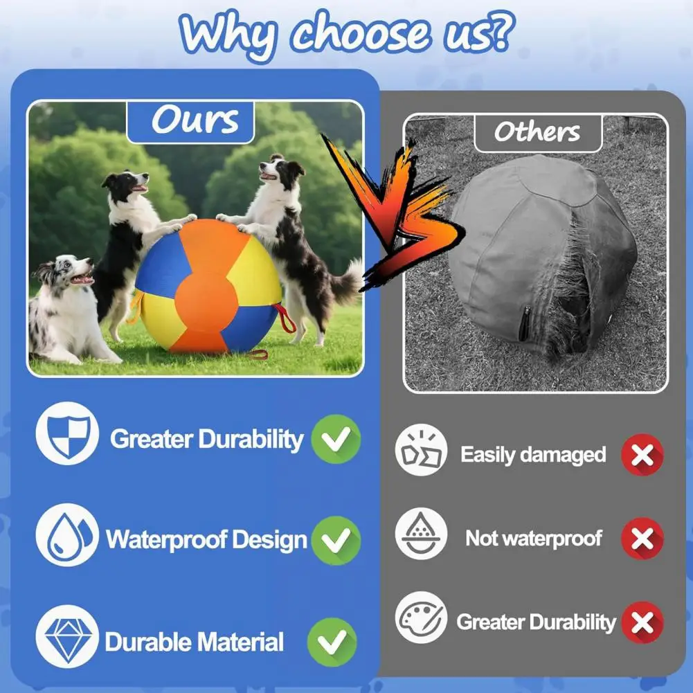 Heavy-duty Dog Ball Exercise Ball for Dogs Herding Ball for Dogs with Handle Cover Durable 1005011943539999