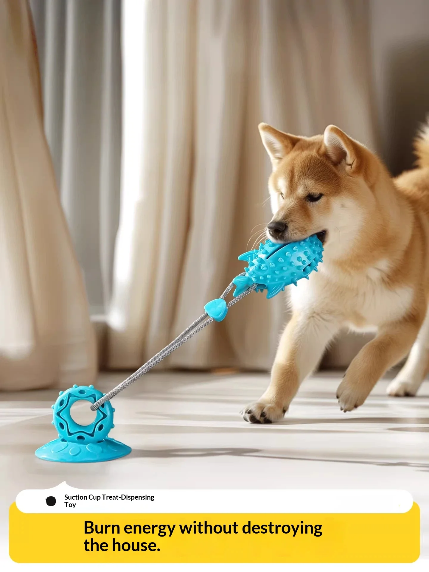 Suction Cup Chew Toy Durable Teeth Care Treat Dispensing Boredom Relief Self Play for Small Medium 1005011945847811