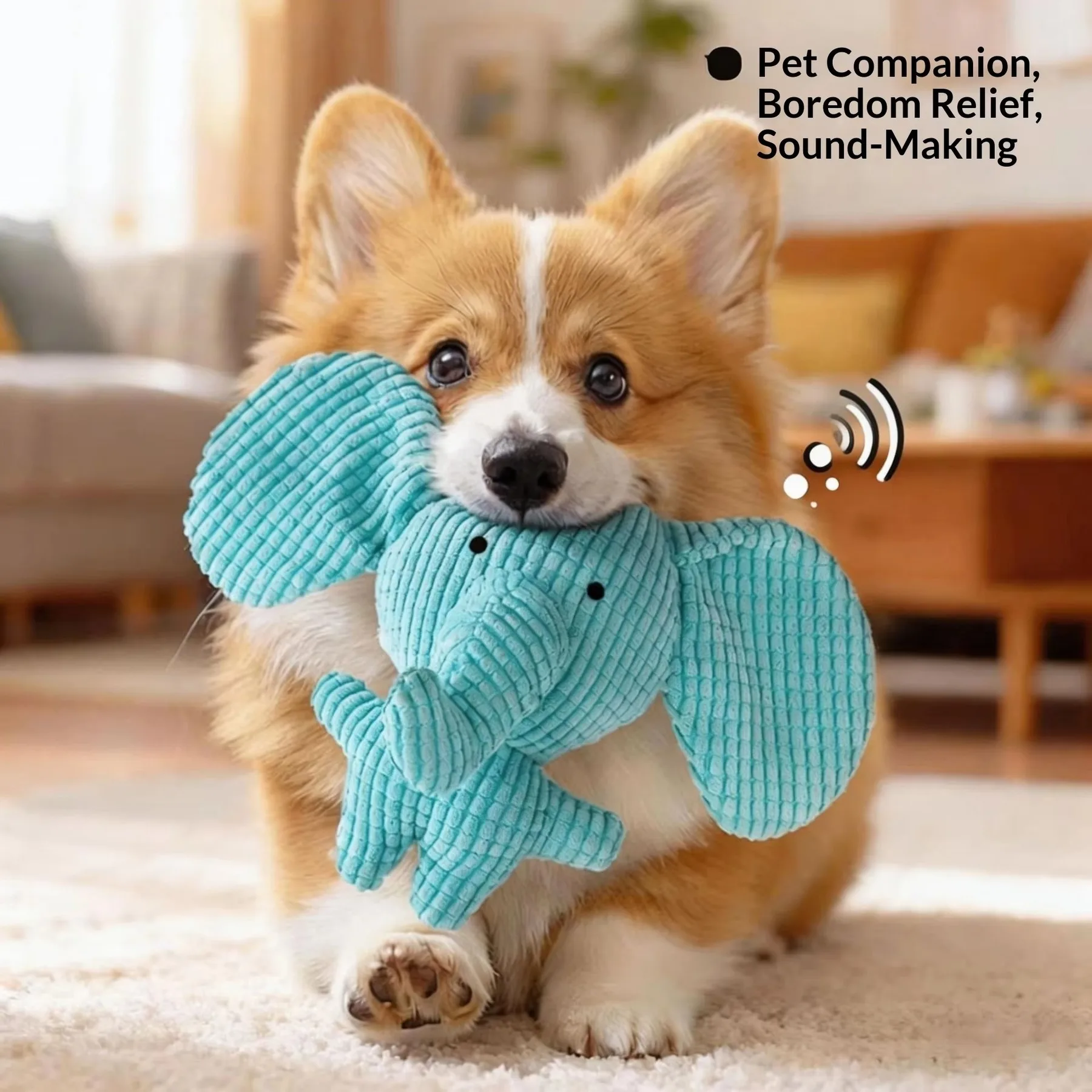 Cute Elephant Plush Squeaky Dog Toy Interactive Chew Toy for Small & Medium Dogs Teething Relief 1005011947122971