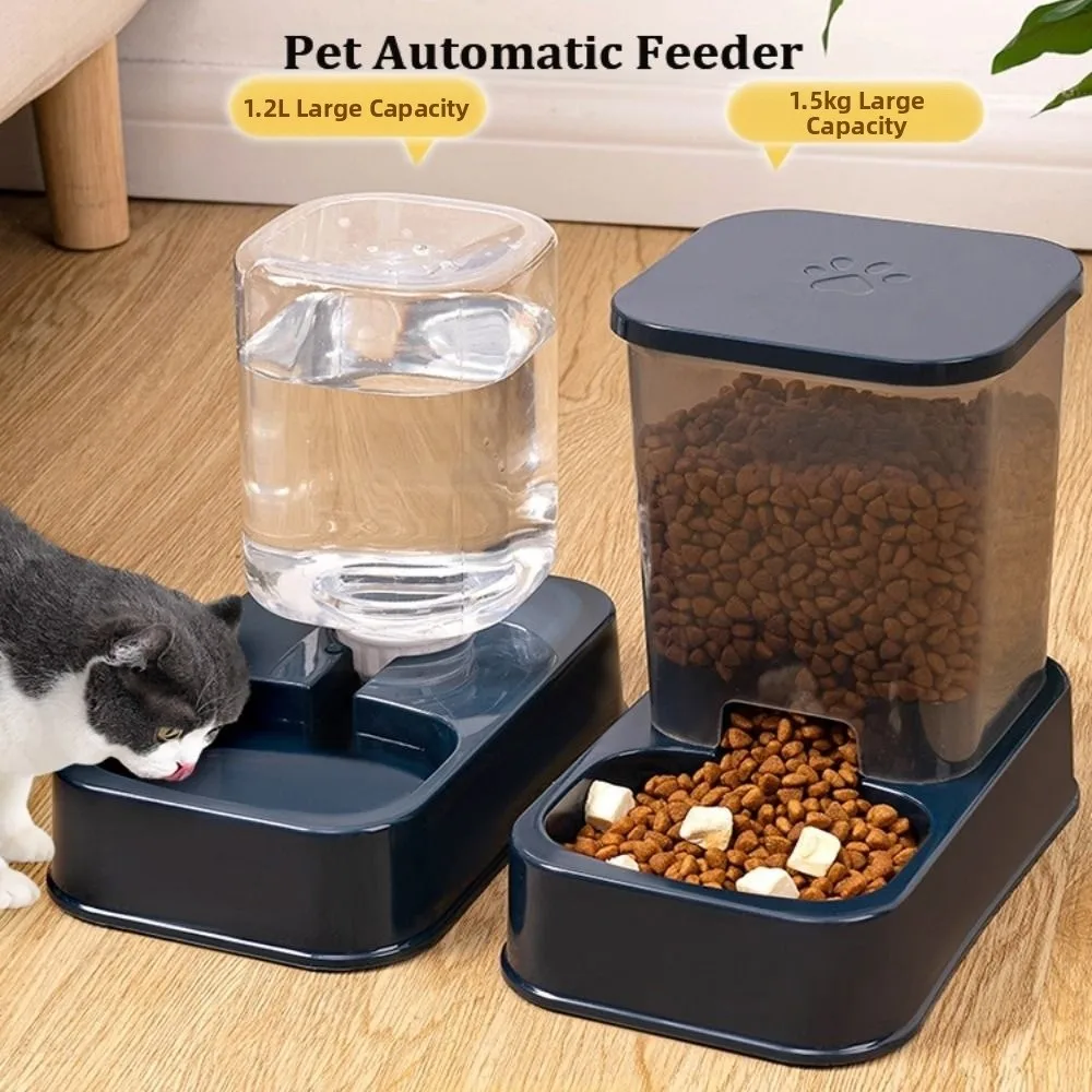1.2L/1.5L Pet Automatic Feeder Large Capacity Plastic Cat Dog Water Dispenser Feeder Set 3 Colors 2 1005011947976769