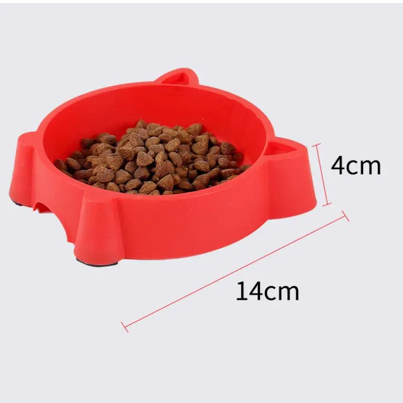 Cute Cat Ear Design Pet Bowl, Non-Slip Plastic Food & Water Feeder for Dog & Kittens & Small Puppies 1005011948497080