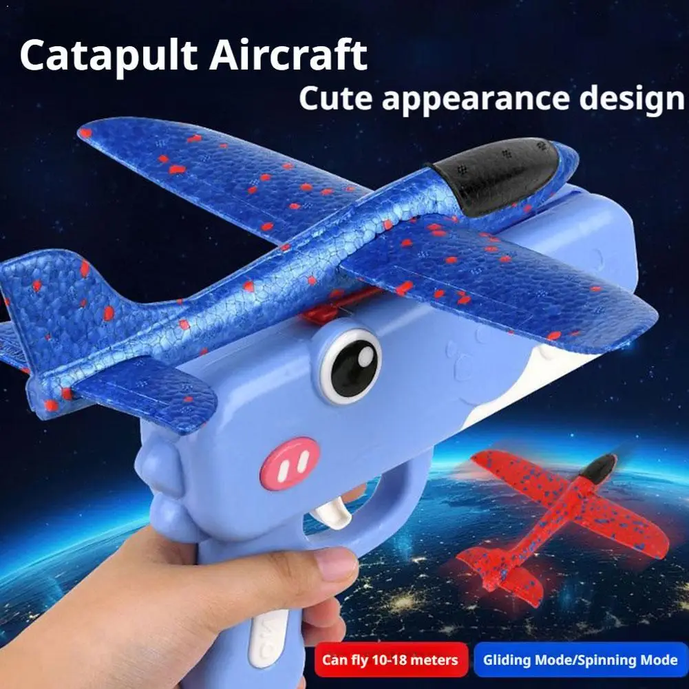 Dinosaur Foam Airplane Launcher Gun Toy One-Click Ejection Outdoor Indoor Catapult for Kids Boy Gift 1005011949538633