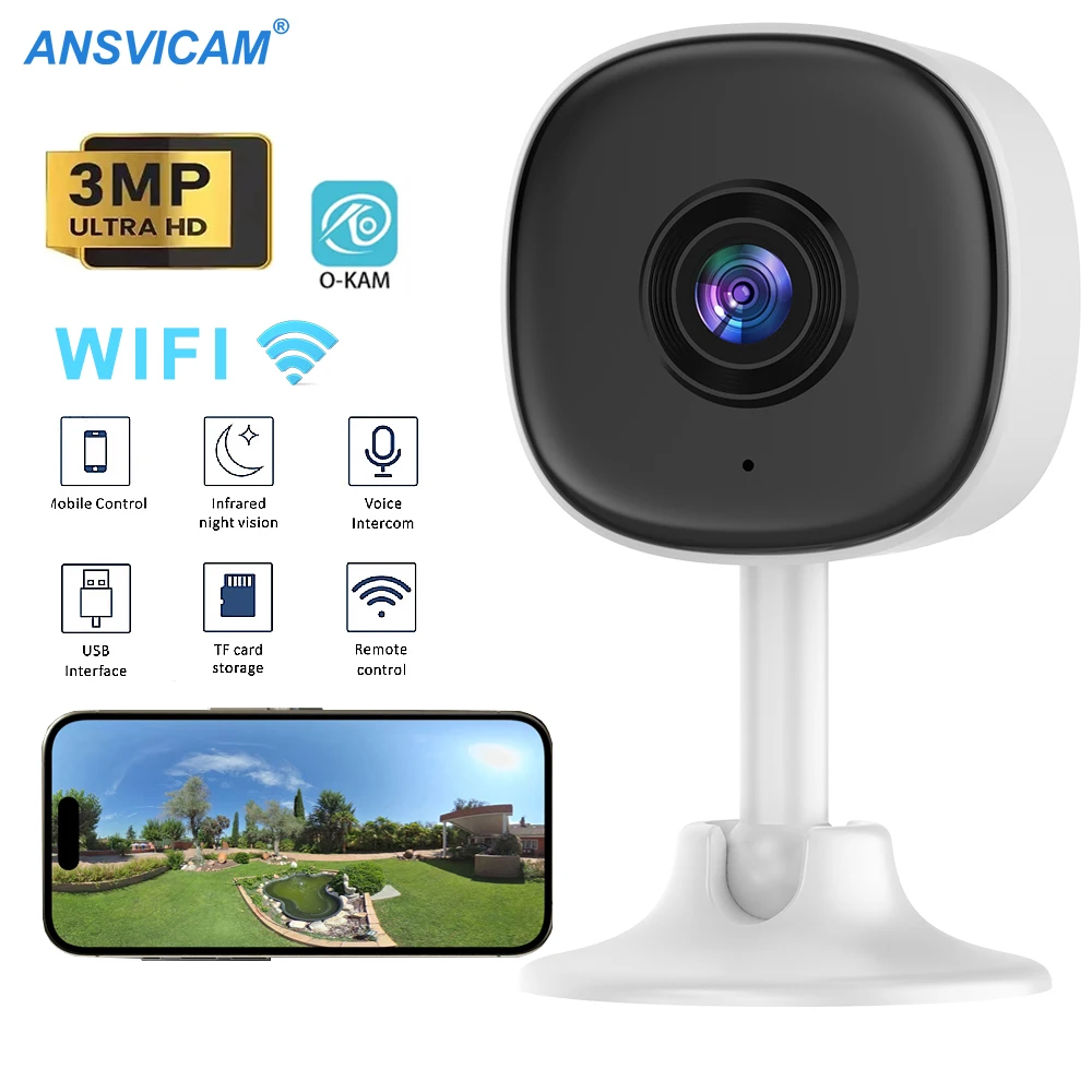 O-Kam Pro Pet & Baby Monitor Camera 3MP Wifi Home Security IP Cam with Two-Way Audio & Night Vision 1005011949832492