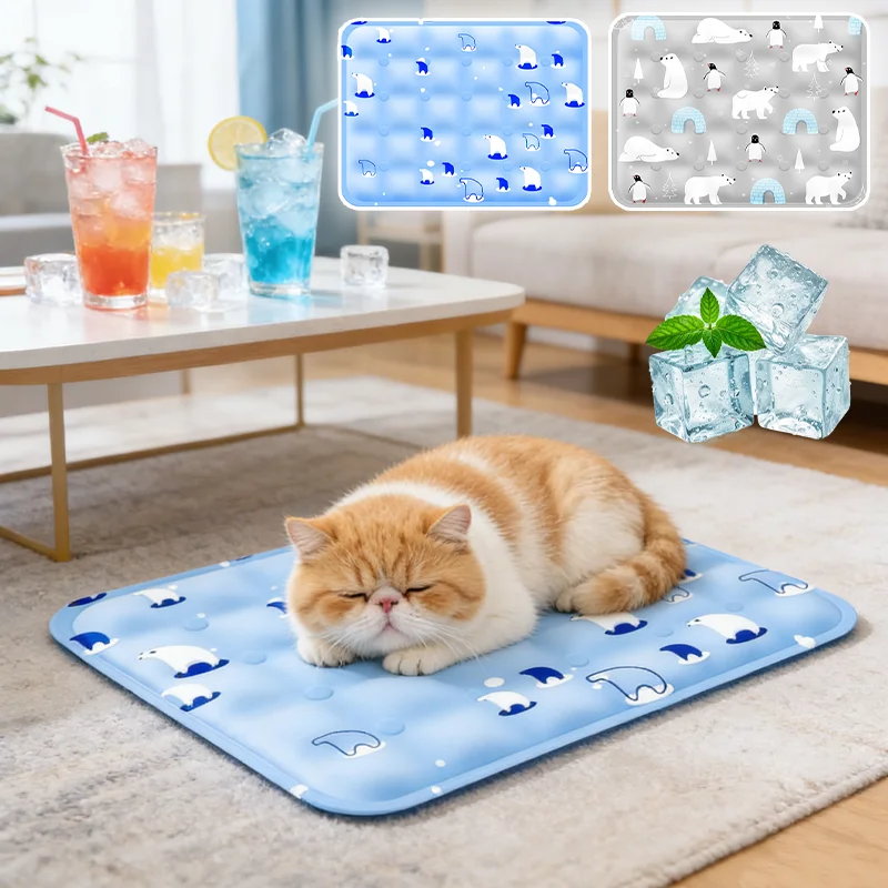 Pet Cooling Mat Ice Silk Dog Cat Sleeping Pad Portable Summer Cool Bed Mat for Small Large Dogs 1005011950496973