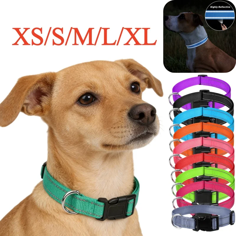 Pet Dog Collar Nylon Reflective Neck Collar for Small Medium Large Dog Pet Leash Collars for Dog 1005011954445502