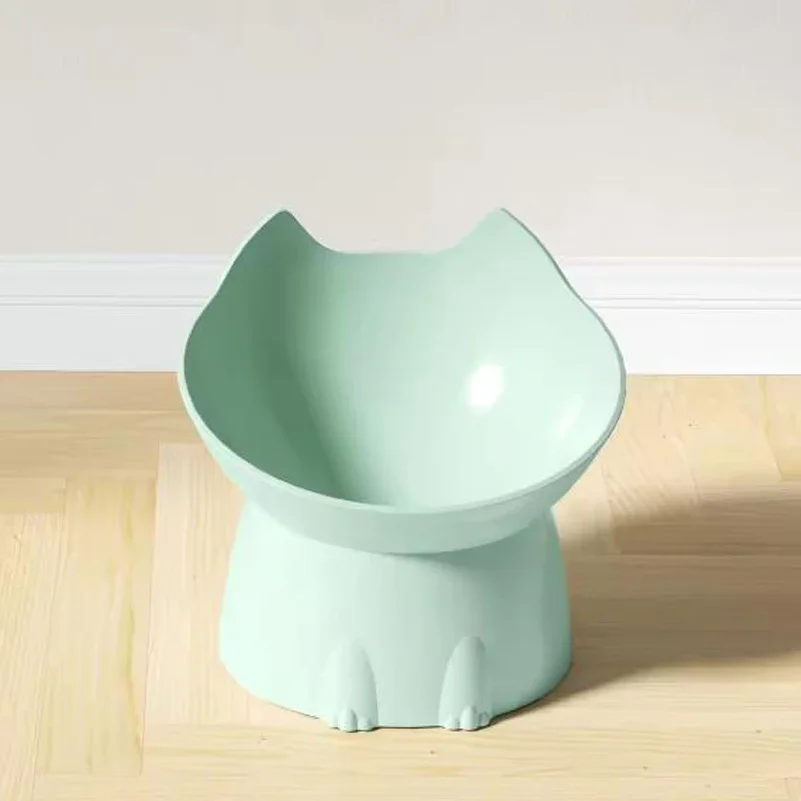 New Cat Bowl with Long Ears and High Feet Dog Neck Protection Anti-Overturning Plastic Raised Pet 1005011954808277