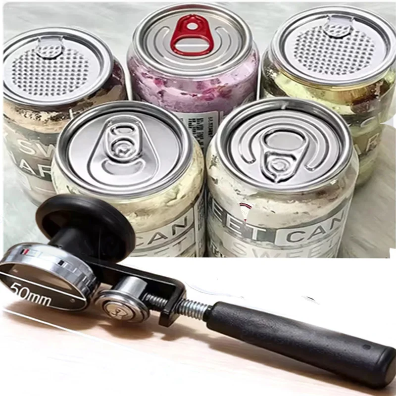 330ML5PCS Airtight Food Storage Container+ring-Pull Cans Lids+manual Sealing Machine Clear PET Can 1005011955125643