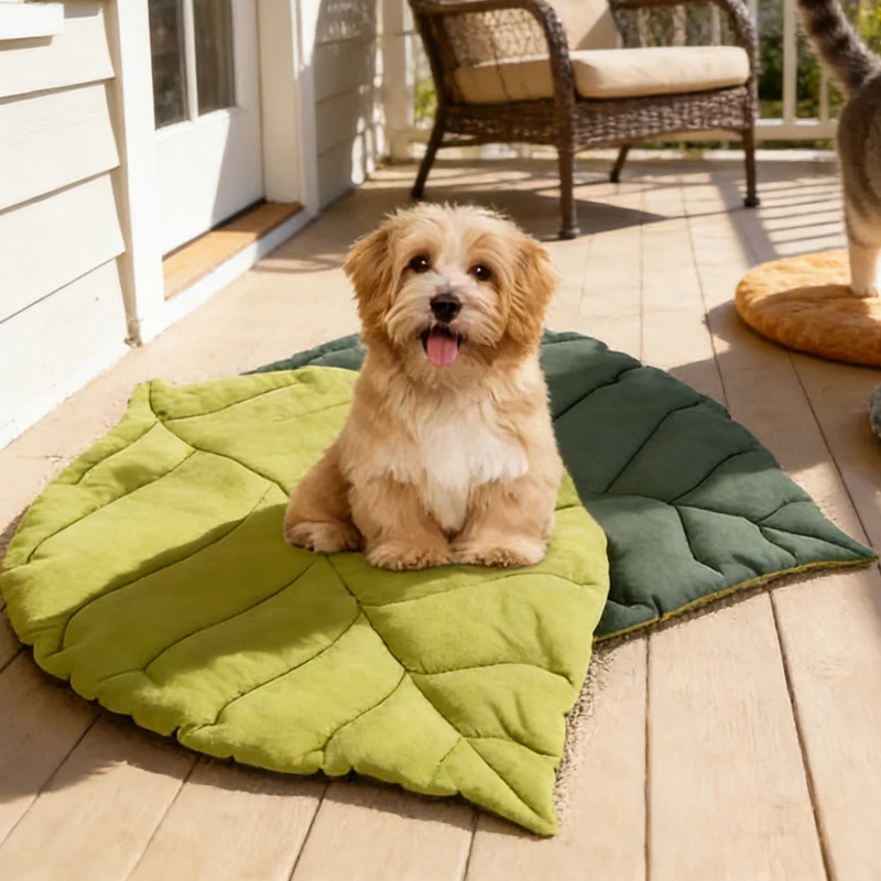1/2PCS Leaf Shaped Cat Bed and Pet Mat Soft Washable Reversible Non-Slip Cushion for Cats and Dogs 1005011956438090