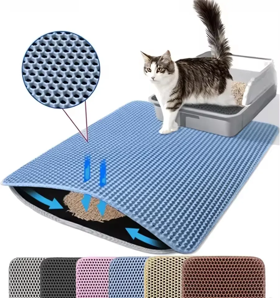Cat Litter Mat Double Layer Pet Non Slip Big Pet Litter Box Filter Matwear Resistant Waterproof 1005011958404562