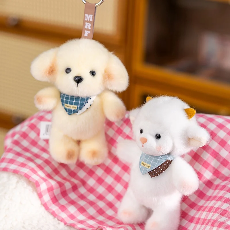 14cm Animal Plush Toys Cartoon Bear Dog Cat Rabbit Pendant Bag Bacpack Plush Fragrant Keychain 1005011961179573