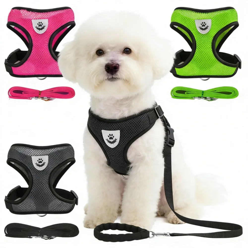 Adjustable Mesh Cat Harness Vest with Walking Lead Leash Soft Polyester Pet Harness for Small 1005011961472940