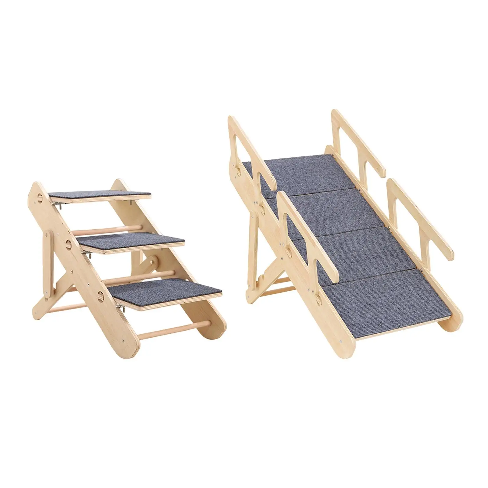 Wooden Dog Stairs Foldable Pet Ramp Portable Steps Sturdy Ladder for Animals Climbing High Beds 1005011962617000