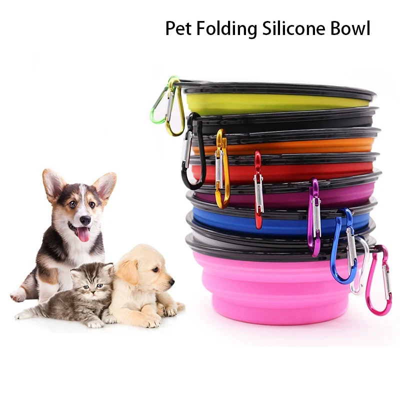 Dog Folding Bowl Portable Dog Travel Bowl Dog Food Water Bowl for Outdoor Walking Silicone Dog Food 1005011965023193