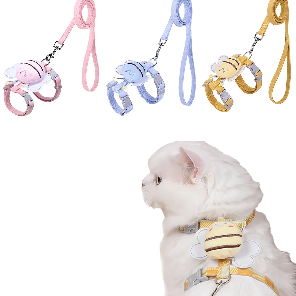 Cat Small Dog Harness, Reflective Bee Pattern Chest Strap 1005011965932094