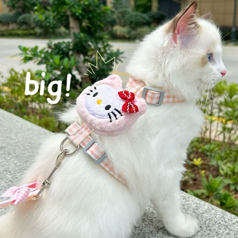 Hello Kitty Cat Harness and Leash Sets with 150cm Rope Adjustable Pet Dog Harness Breashable Out 1005011967940452