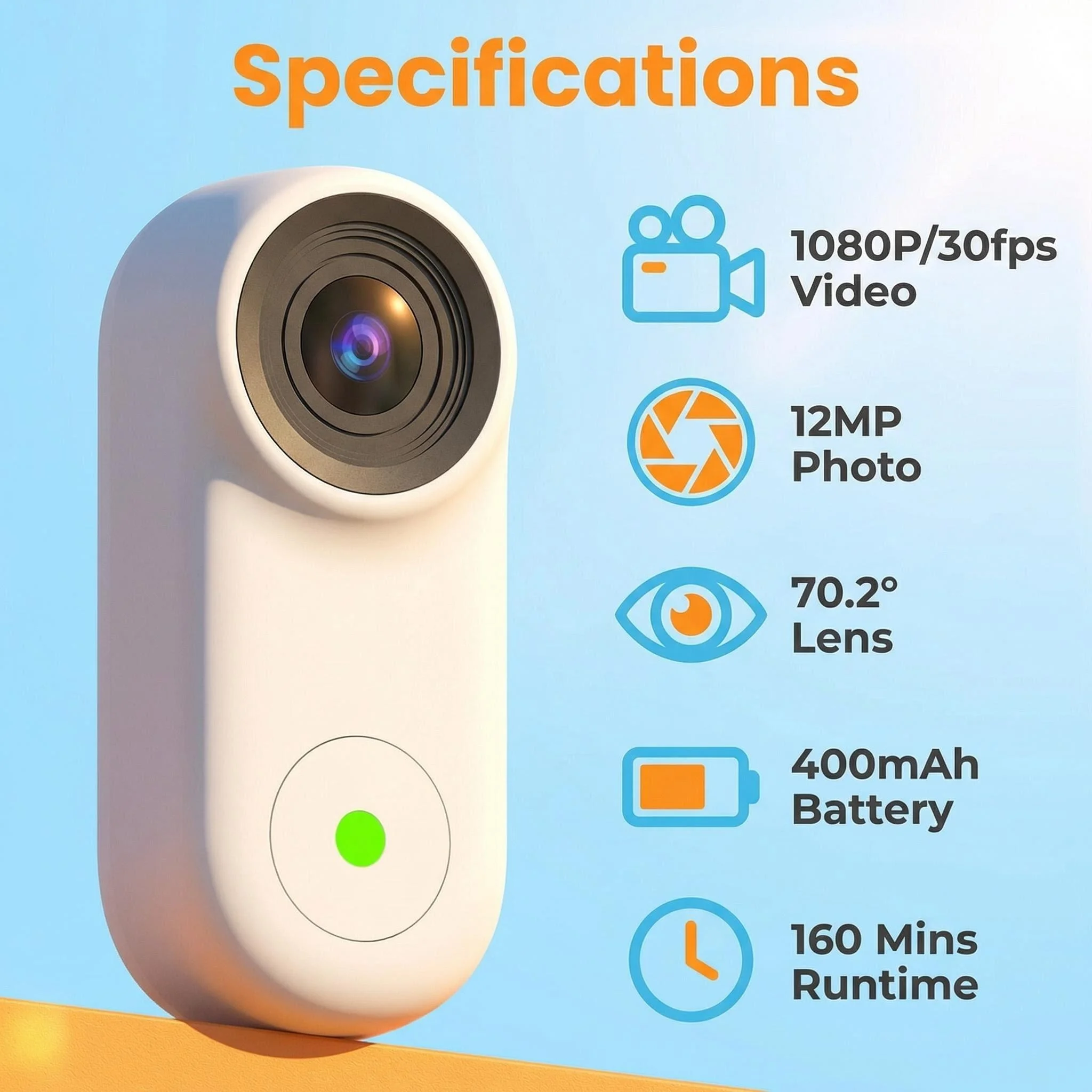 Portable Mini Pet Camera New Thumb with Magnetic Lanyard for Cycling and Lifestyle Vlogging 1005011973132338
