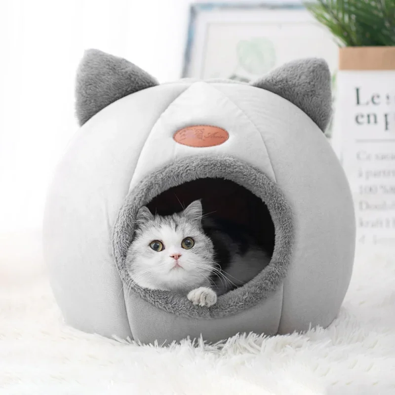 Pets Tent Cozy Cave Nest Indoor Pet Deep Sleep Comfort Cat Bed Iittle Mat Basket Small Dog House 1005011974072693