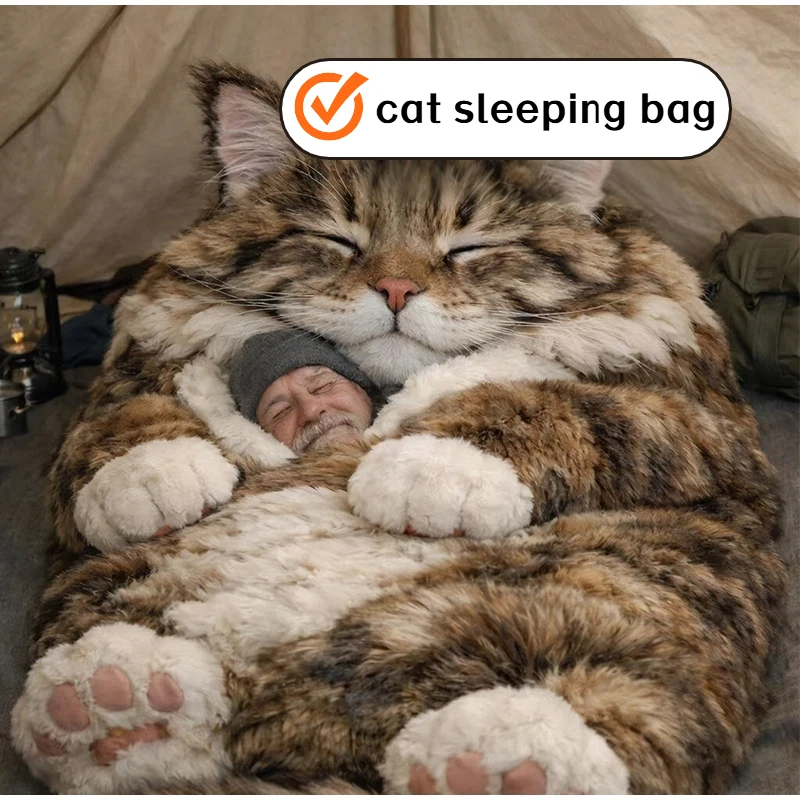 Cute Cat Envelope Sleeping Bag Adult Giant Plush Cat Sleeping Bag Comfortable Soft And Warm Blanket 1005011974197454