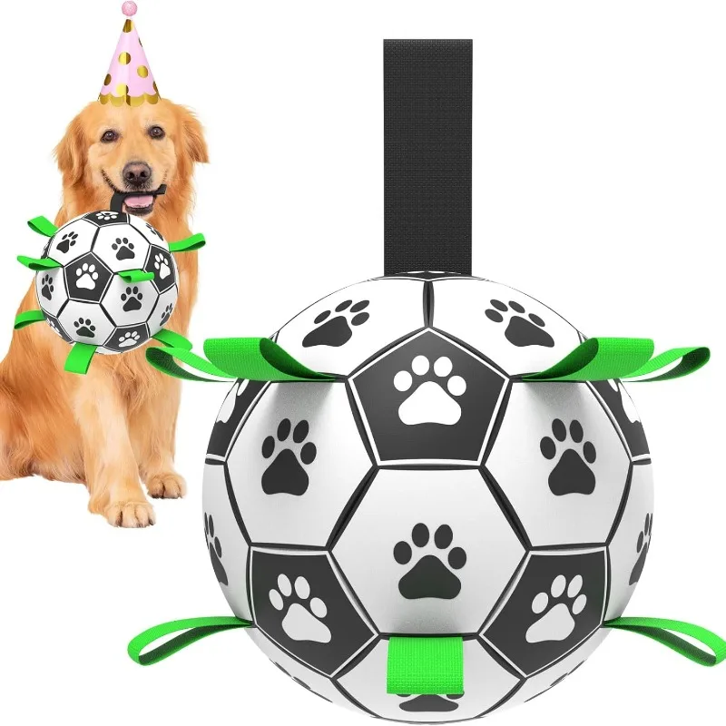 15/19cm Dog Soccer Ball Toys with Straps Interactive Dog Toy for Tug of War Puppy Birthday Gifts 1005011975123418