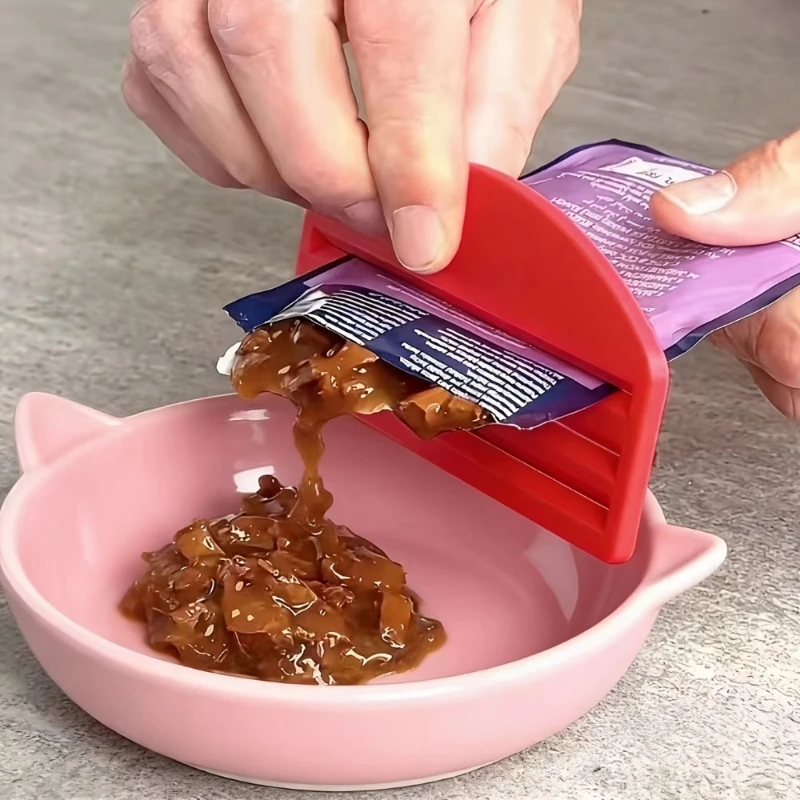 Cat Food Dispenser, Plastic Scraper for Wet, Ideal for Kittens and Main Meals, Non-Dirty Hand Use 1005011975818038