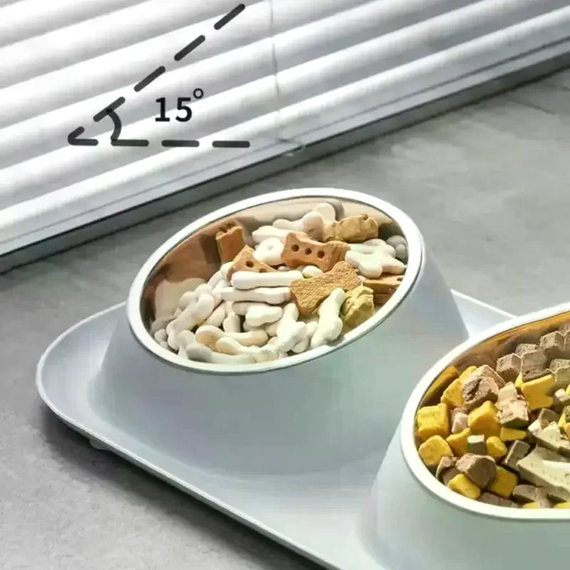 Stainless Steel Mess Proof Elevated Pet Bowl Anti-Flip Stable Dog Cat Food Water Bowls 1005011976057468