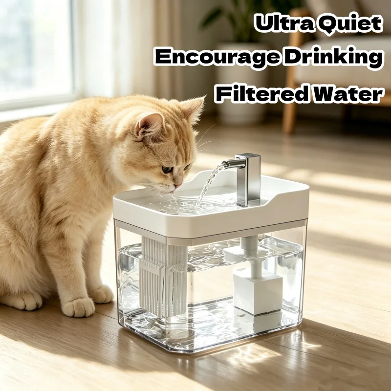 Ultra Quiet Cat Water Fountain Automatic USB Filtered Pet Water Dispenser Circulating Drinking 1005011977122617
