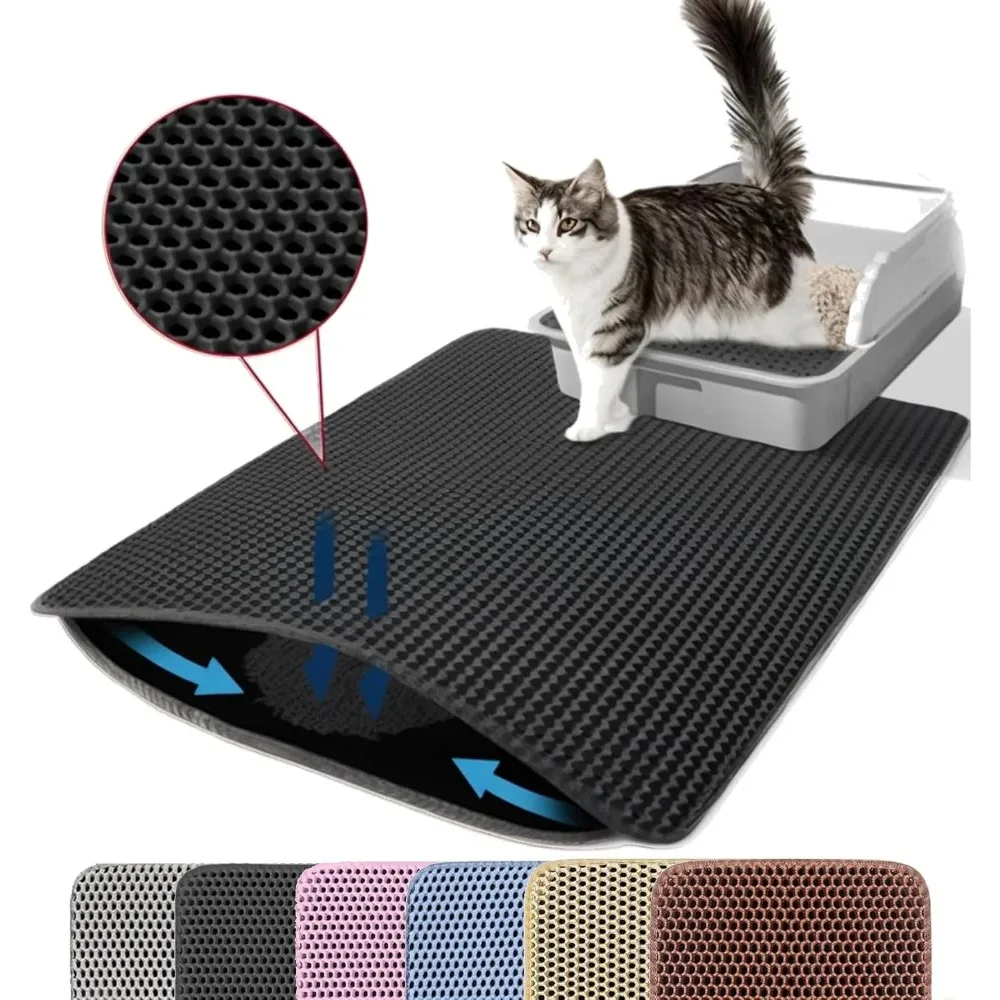 Double Layer Cat Litter Mat Non Slip Waterproof Pet Litter Box Mat Wear Resistant Cat Litter 1005011977300840