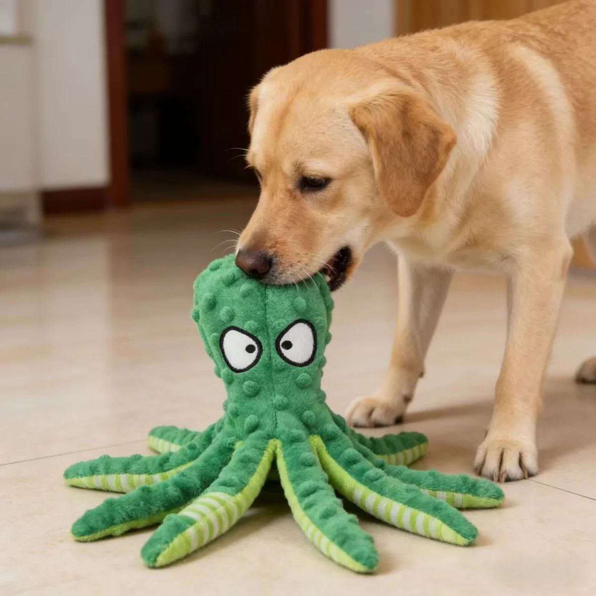 Plush Octopus Pet Toy Squeaky Interactive Self-Entertainment Chew Toy For Dogs Cats Bite Resistant 1005011978341433