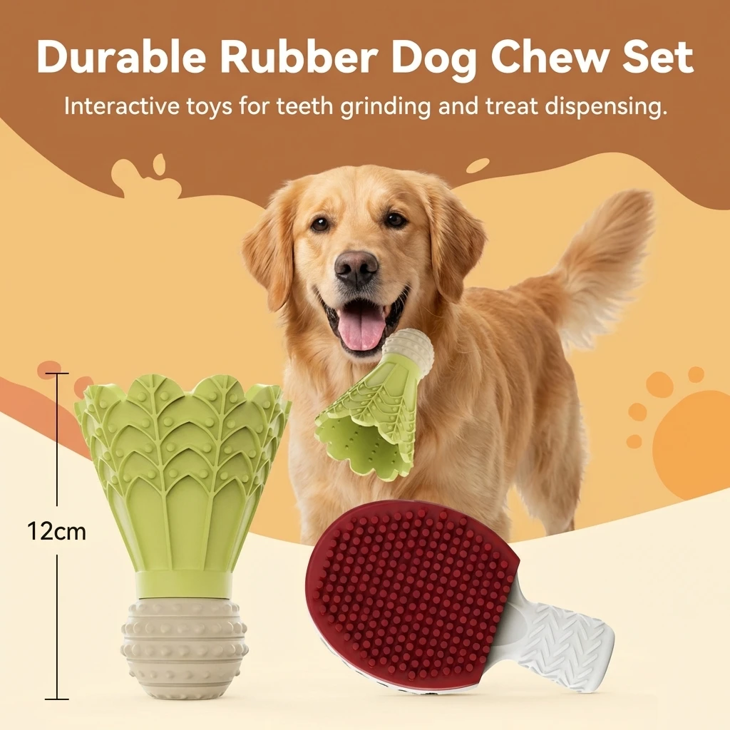 Badminton Shape Bite-Resistant Dog Toy Interactive Chew Toy Relieves Boredom Teeth Grinding Stick 1005011978894500