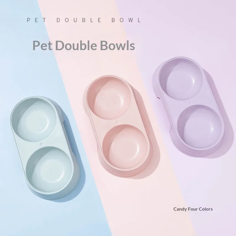 cat ear pet bowl elevated double bowls non-slip feeder dog cat food water bowl eco-friendly durable 1005011979541178