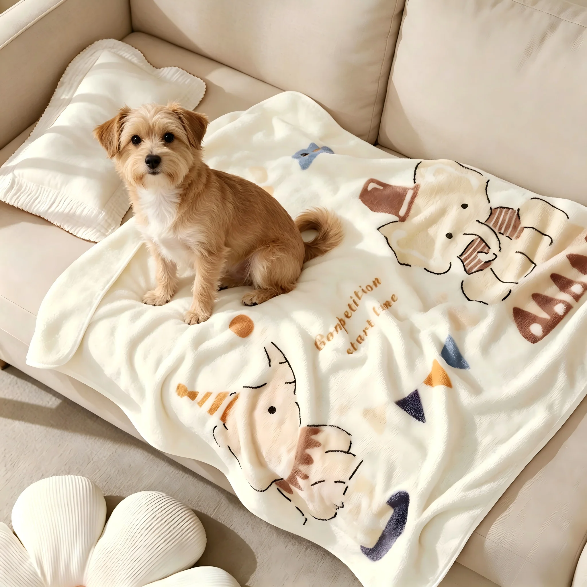 1 Pet Blanket, Soft and Comfortable Cartoon-Themed Pet Blanket, Suitable for Dogs and Cats 1005011979815041