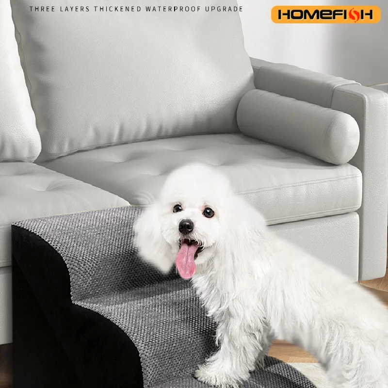 Pet 2/3 Step Dog Stair Cat Pet Ramp Ladder Washable Non Slip Removable Memory Foam Pet Products 1005011980197228